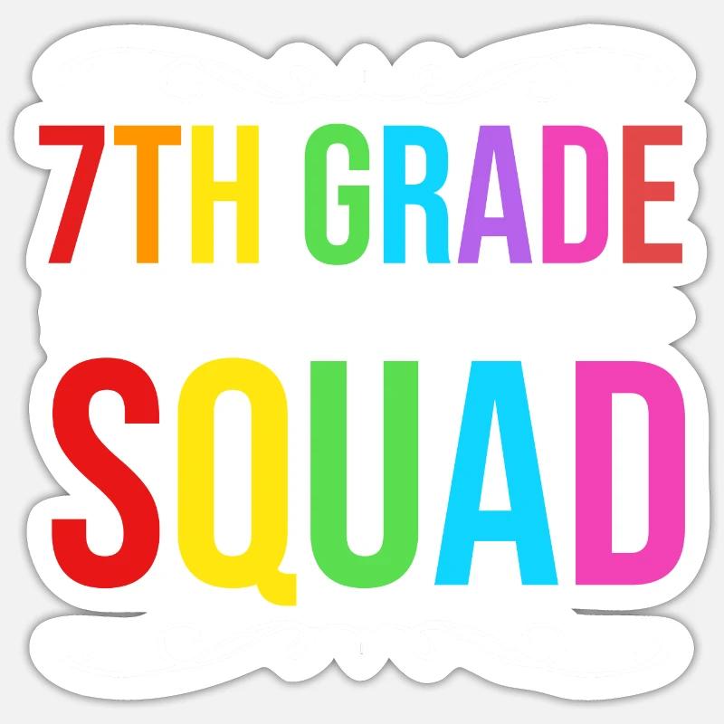 7. Klasse - Sticker Größe S (10 x 10 cm) - Mattweiß