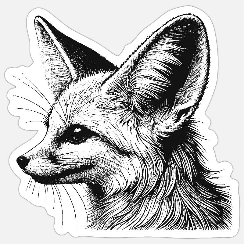 Fennec - Sticker size S (10 x 10 cm) - white matte