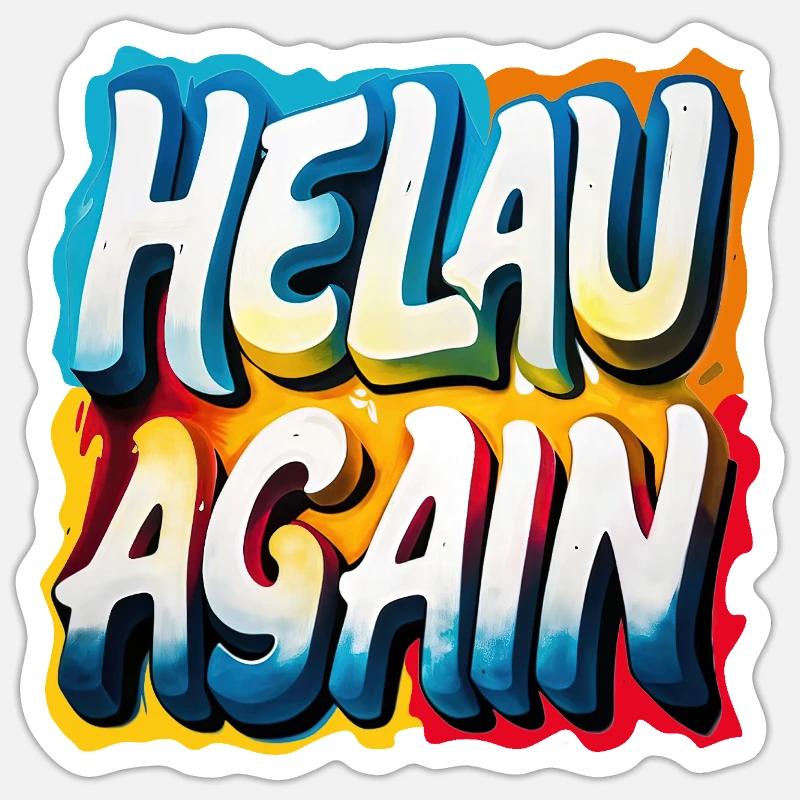 Helau Again Carnaval Carnaval - Sticker taille S (10 x 10 cm) - blanc mat