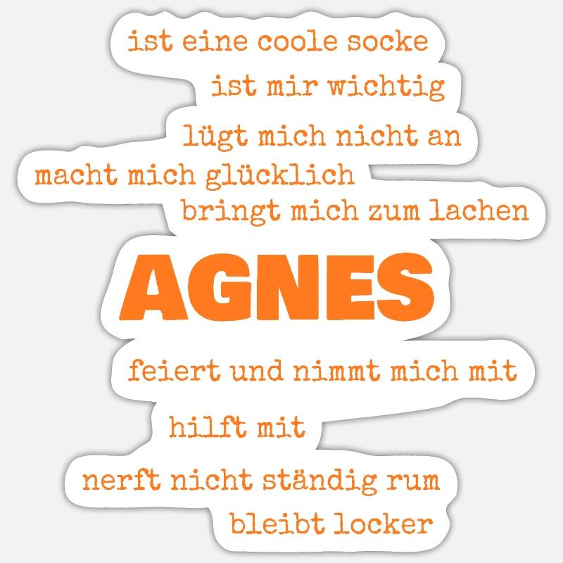 Sprüche Agnes - Sticker Größe S (10 x 10 cm) - Mattweiß
