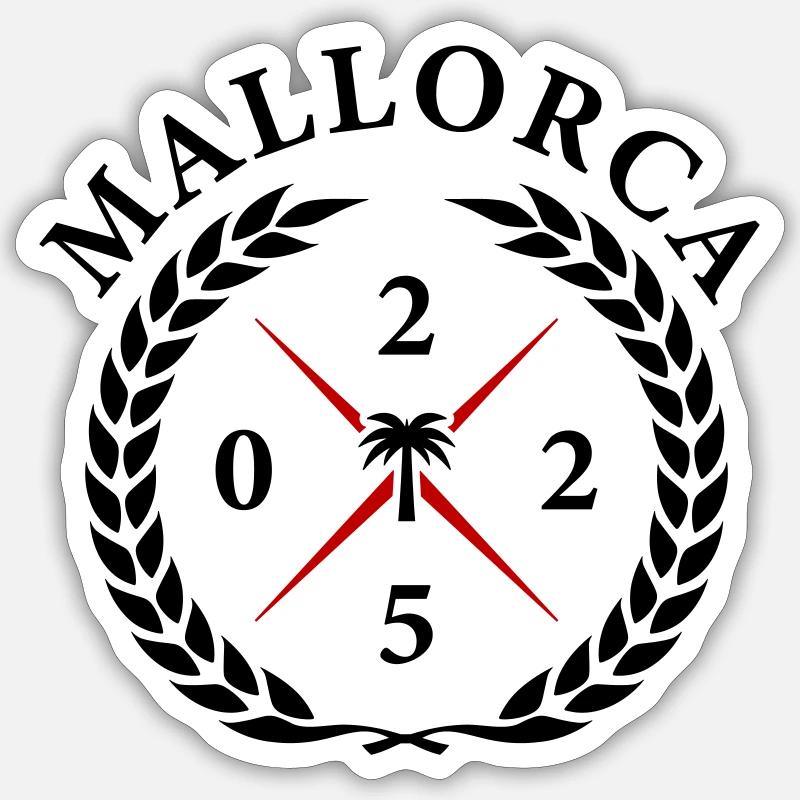 Majorque 2025 - Sticker taille S (10 x 10 cm) - blanc mat
