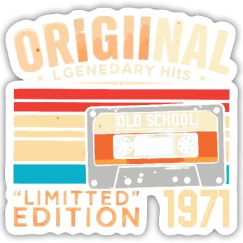 Original 1971, Legendary since 1971 Vintage 1971 - Sticker size S (10 x 10 cm) - white matte - Front