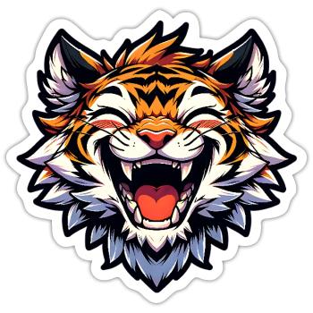 Laughing Baby Tiger - Sticker size S (10 x 10 cm) - white matte - Front