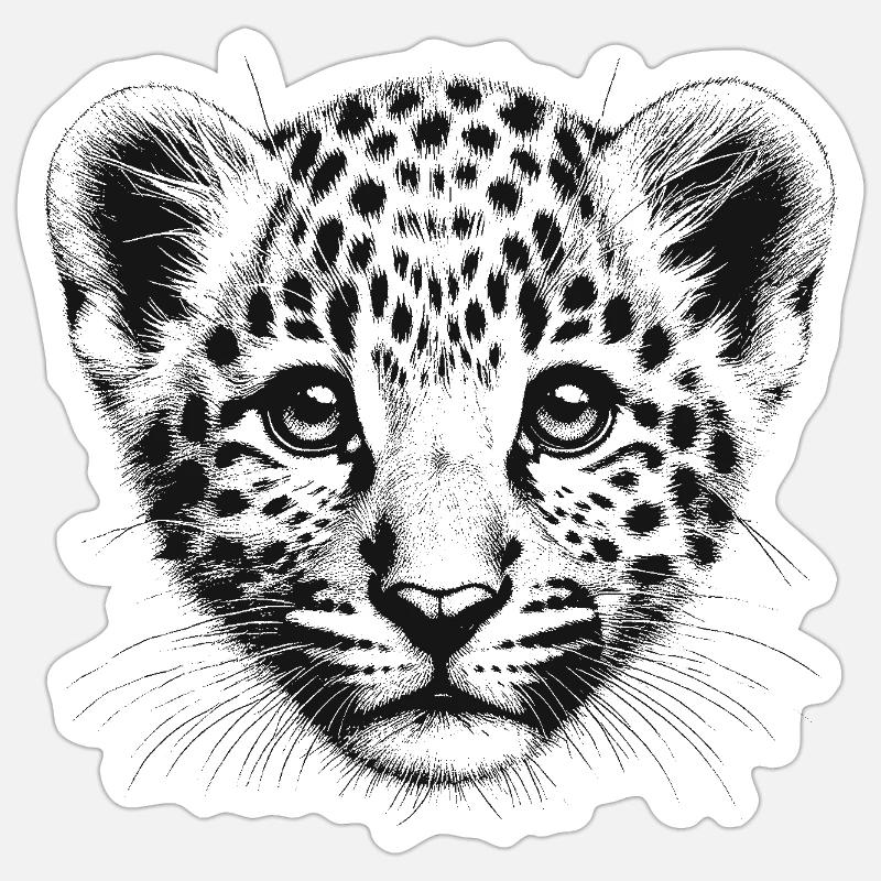 Leopard - Sticker Größe S (10 x 10 cm) - Mattweiß