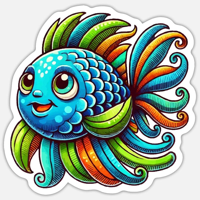 Fish Comic Sticker size S (10 x 10 cm)