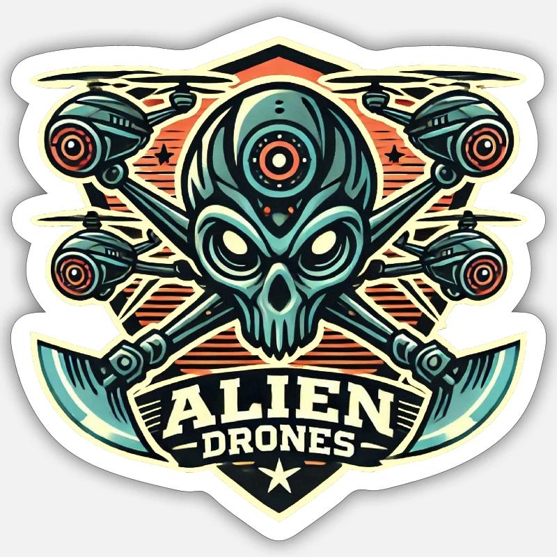 Logo des drones extraterrestres Sticker taille S (10 x 10 cm)
