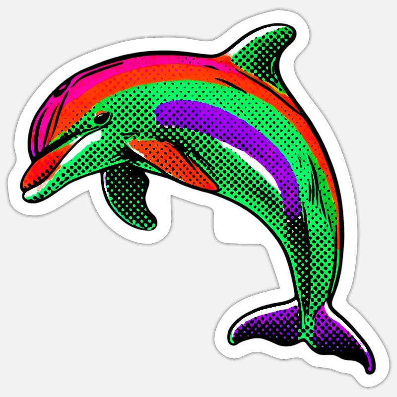 Dolphin - Sticker size S (10 x 10 cm) - white matte