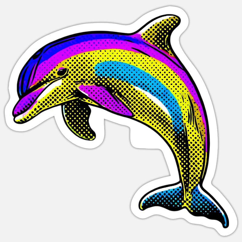 Delfin - Sticker Größe S (10 x 10 cm) - Mattweiß