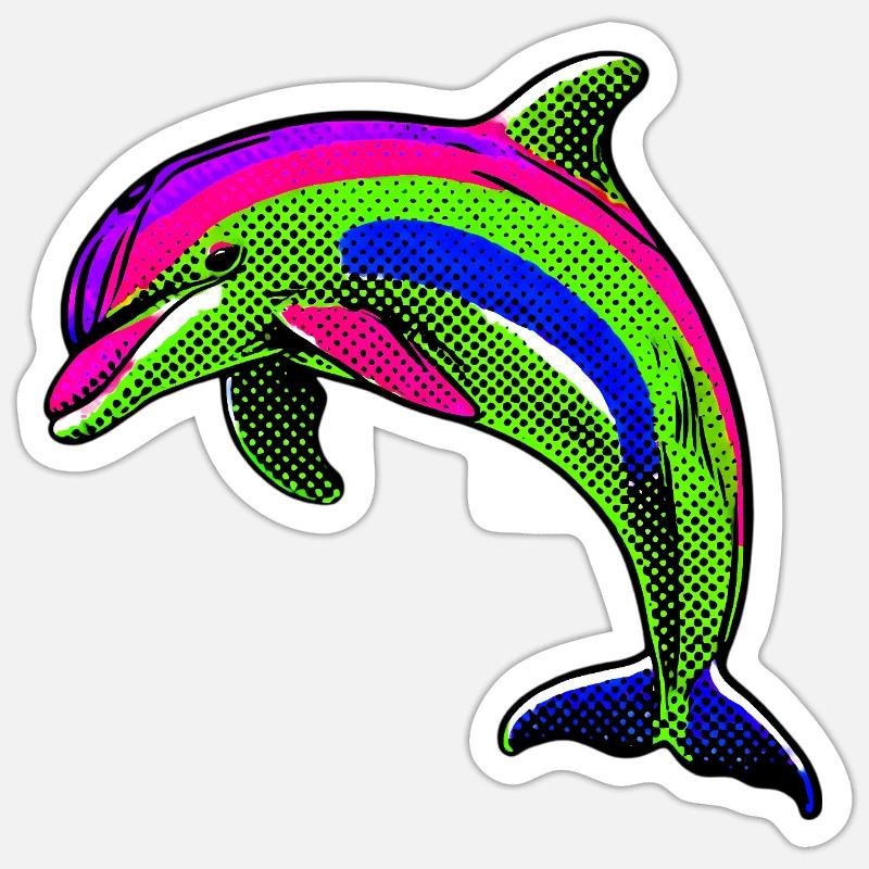 Dolphin - Sticker size S (10 x 10 cm) - white matte