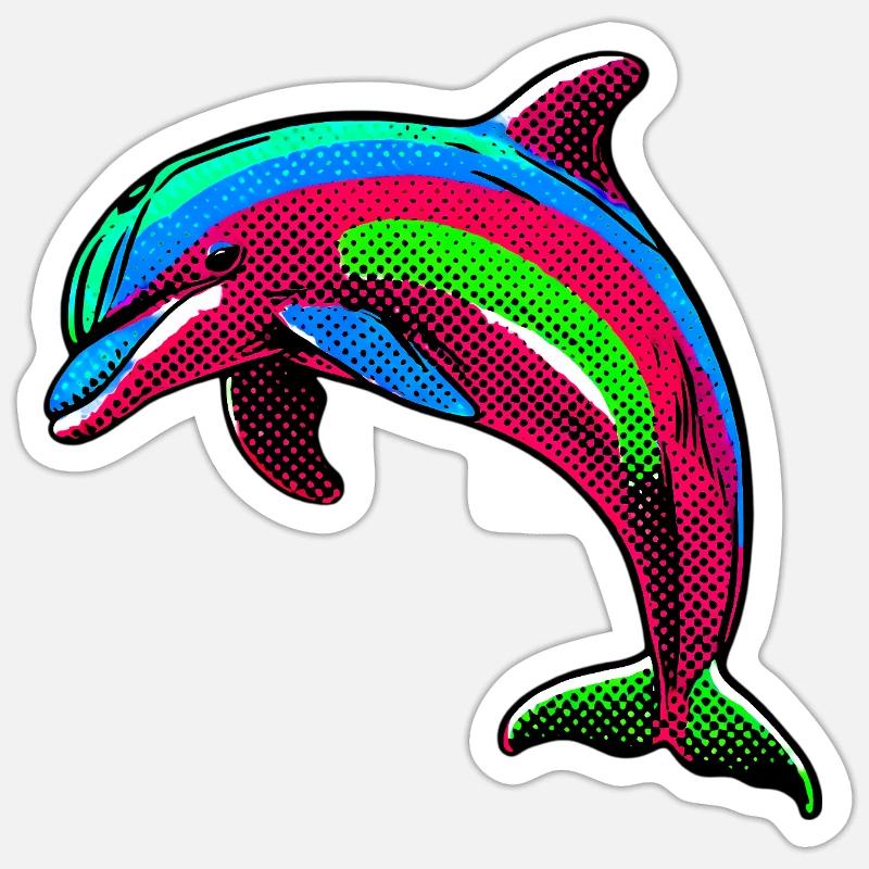 Dolphin - Sticker size S (10 x 10 cm) - white matte
