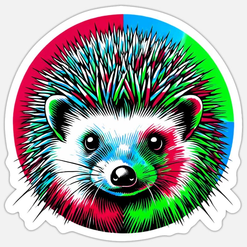 Hérisson - Sticker taille S (10 x 10 cm) - blanc mat
