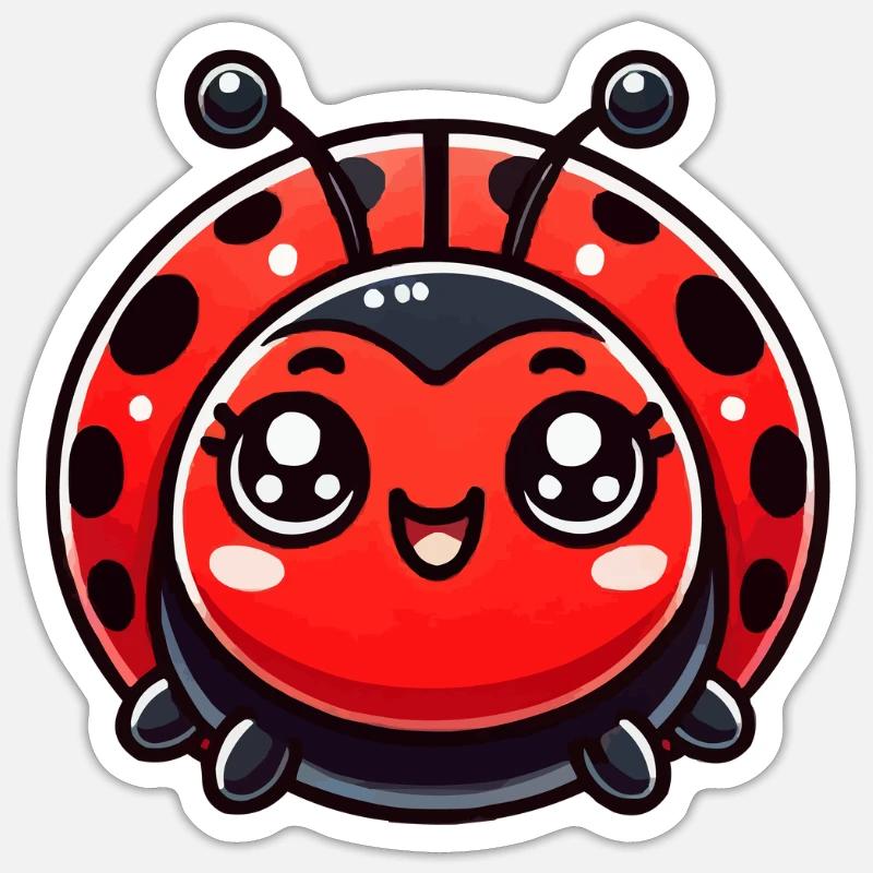 Marienkäfer Comic Sticker Größe S (10 x 10 cm)