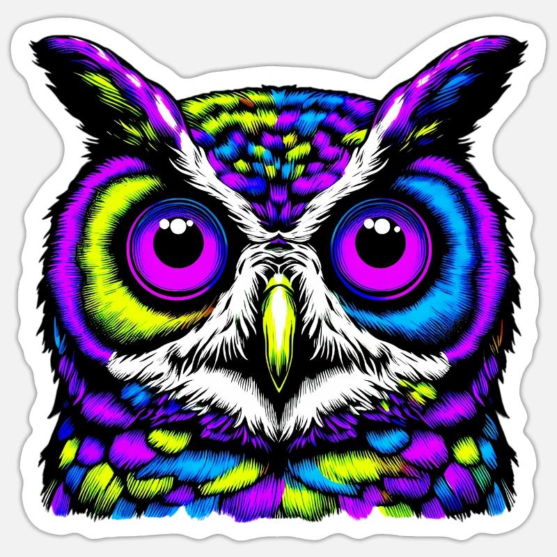 Eule - Sticker Größe S (10 x 10 cm) - Mattweiß