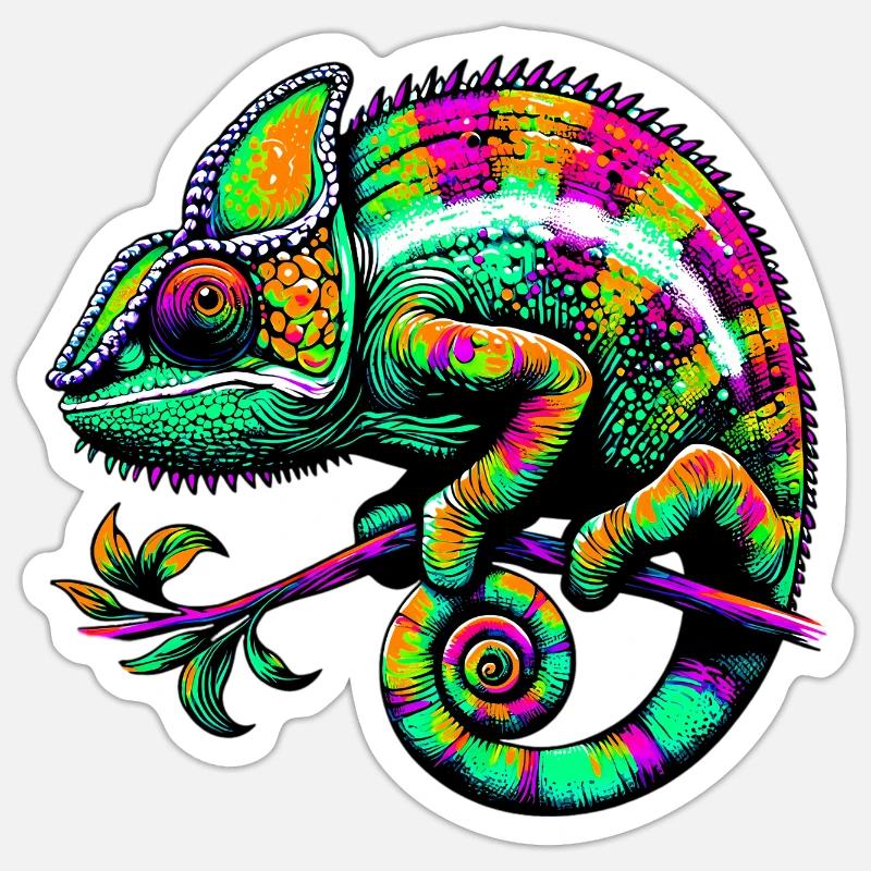 Chamäleon Sticker Größe S (10 x 10 cm)