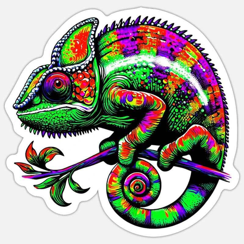 Chameleon - Sticker size S (10 x 10 cm) - white matte