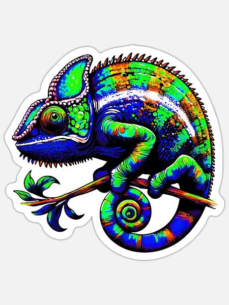 Chameleon - Sticker size S (10 x 10 cm) - white matte