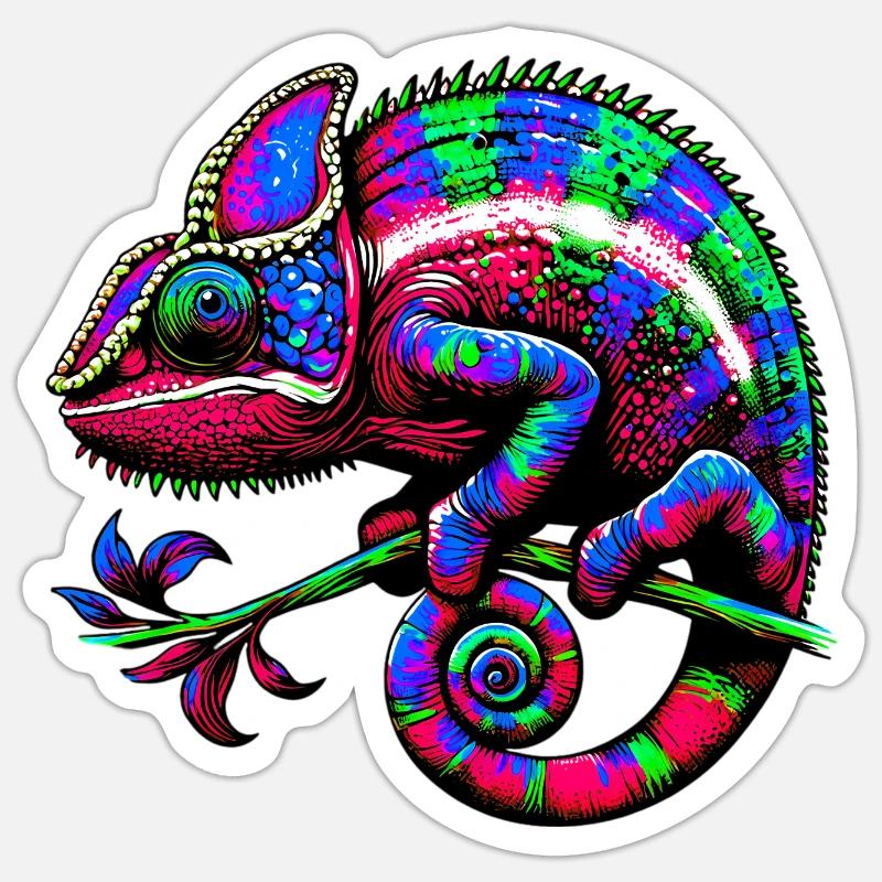 Chameleon - Sticker size S (10 x 10 cm) - white matte