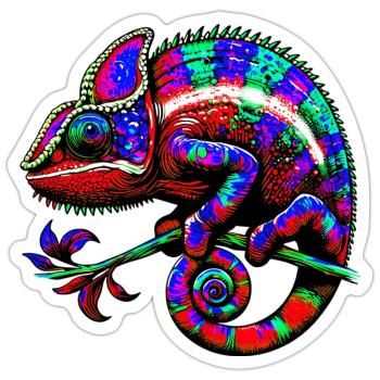 Chameleon - Sticker size S (10 x 10 cm) - white matte - Front