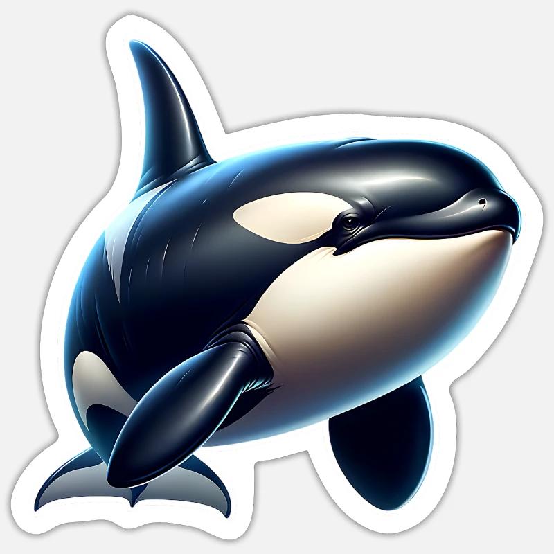 Orca Killer Whale - Sticker size S (10 x 10 cm) - white matte