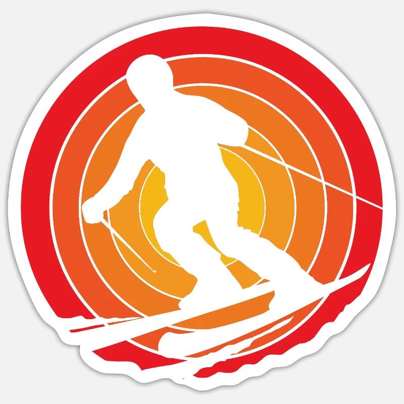 Séjour ski ski - Sticker taille S (10 x 10 cm) - blanc mat