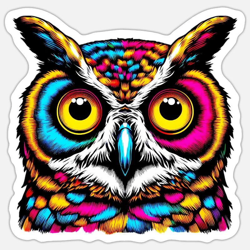 Owl - Sticker size S (10 x 10 cm) - white matte