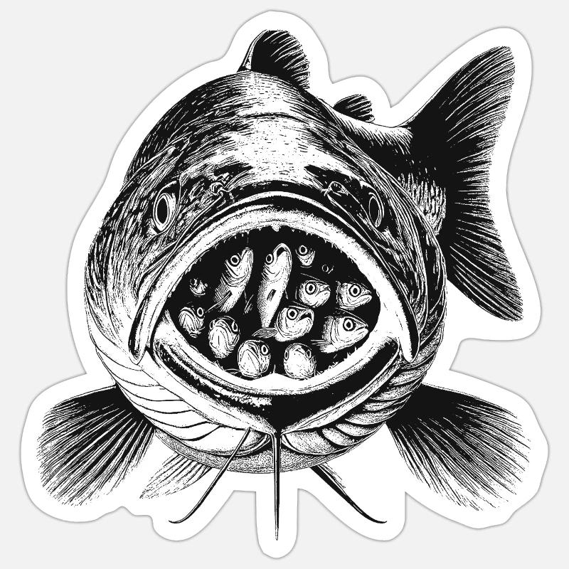 Fish - Sticker size S (10 x 10 cm) - white matte