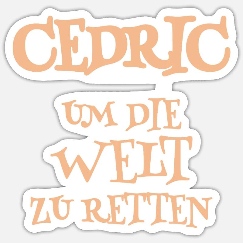 Helfer Cedric - Sticker Größe S (10 x 10 cm) - Mattweiß