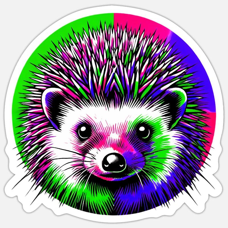 Igel - Sticker Größe S (10 x 10 cm) - Mattweiß