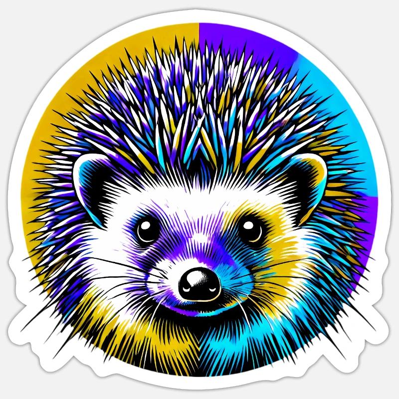 Igel - Sticker Größe S (10 x 10 cm) - Mattweiß