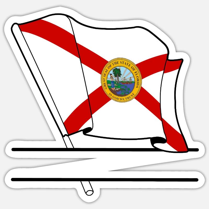 Flag Florida text banner Sticker size S (10 x 10 cm)