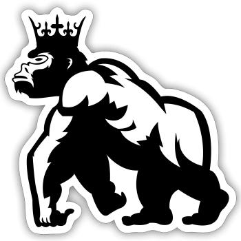 Gorilla King - Sticker size S (10 x 10 cm) - white matte - Front
