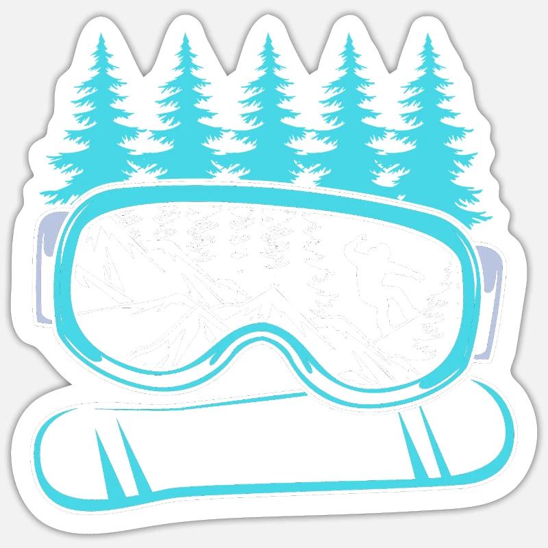 Snowboard Snowboard Vacances snowboard Snowboarders - Sticker taille S (10 x 10 cm) - blanc mat