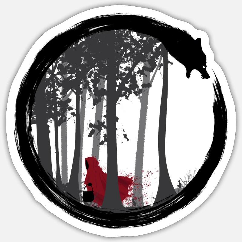 Le Petit Chaperon Rouge - Sticker taille S (10 x 10 cm) - blanc mat