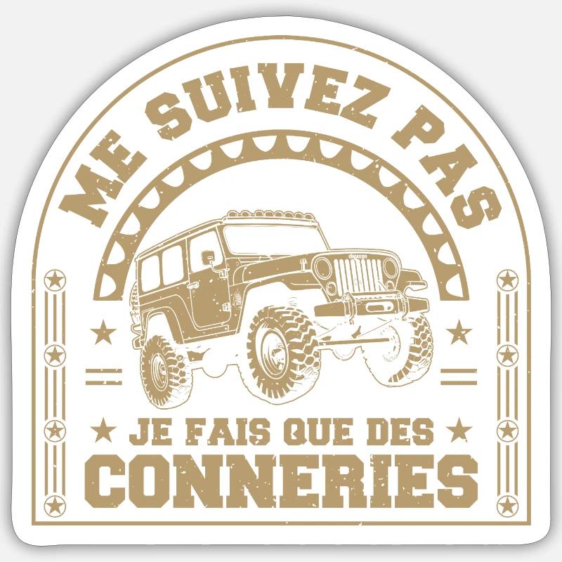 me suivez pas je fais que des conneries - Sticker taille S (10 x 10 cm) - blanc mat