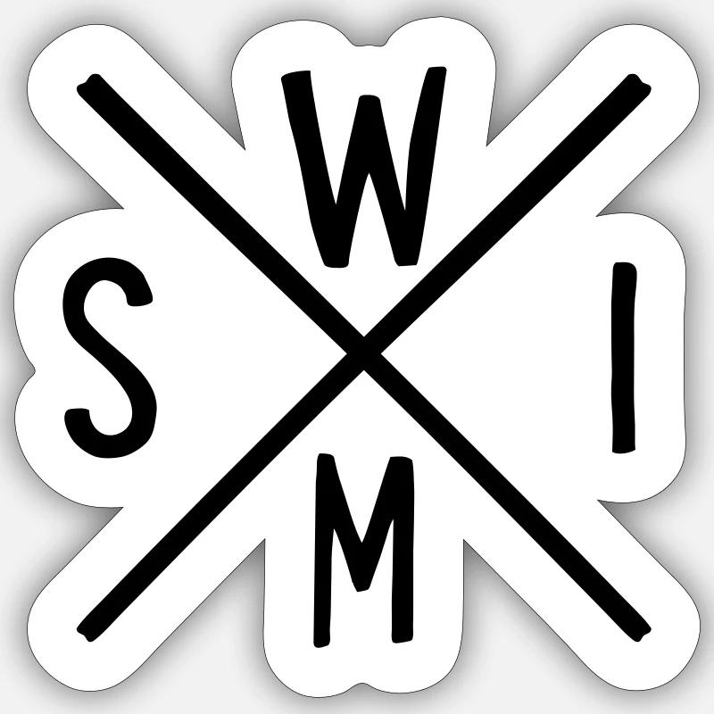 nager Sticker taille S (10 x 10 cm)