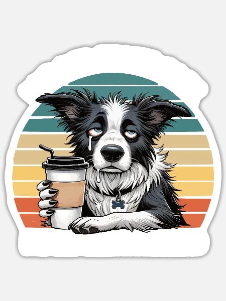 Ich Bin Nicht Faul Border Collie Hütehund Collie - Sticker Größe S (10 x 10 cm) - Mattweiß