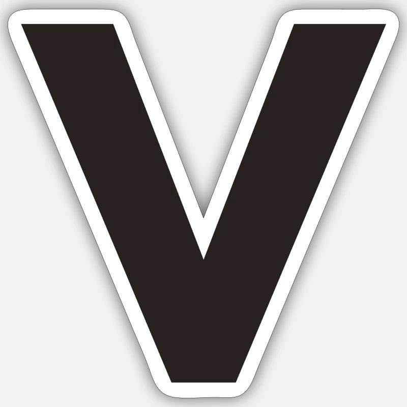 V - Sticker Größe S (10 x 10 cm) - Mattweiß