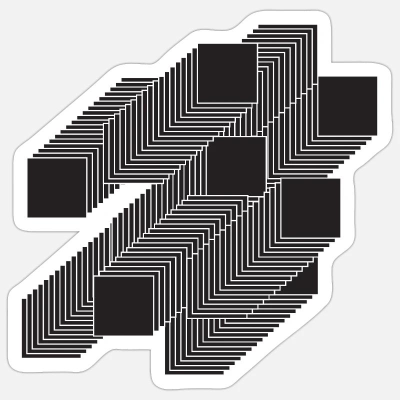 geometric squares design - Sticker size S (10 x 10 cm) - white matte