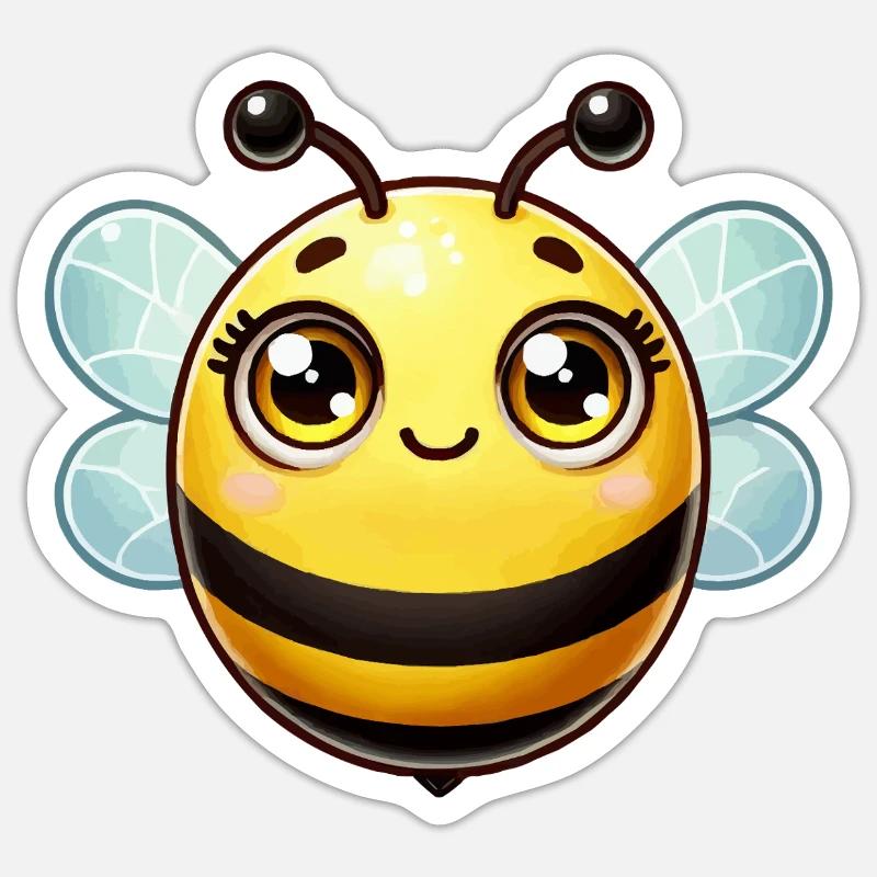 bee - Sticker size S (10 x 10 cm) - white matte