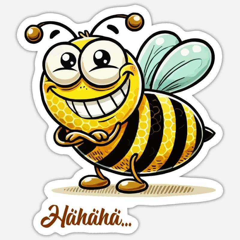 biene wespe tier - Sticker Größe S (10 x 10 cm) - Mattweiß