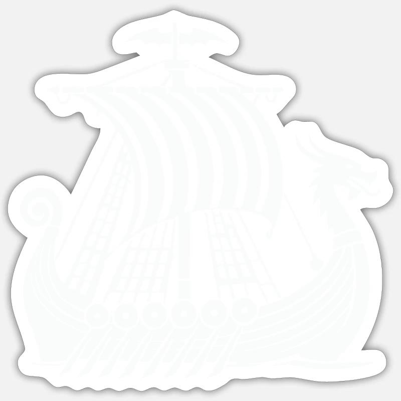 wikinger schiff Sticker Größe S (10 x 10 cm)