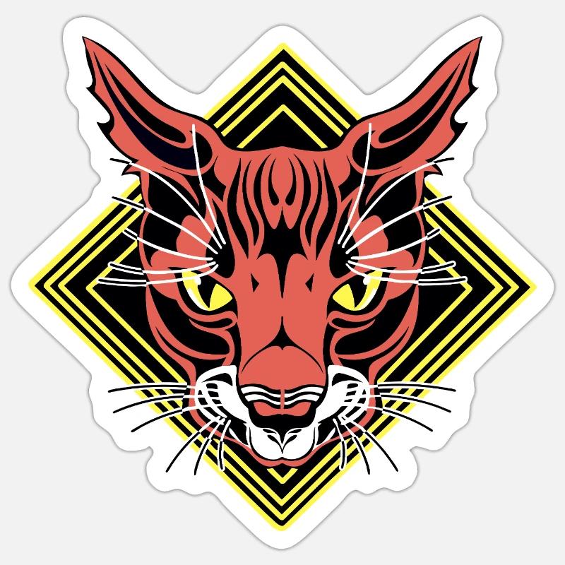 getigerte Katze Sticker Größe S (10 x 10 cm)