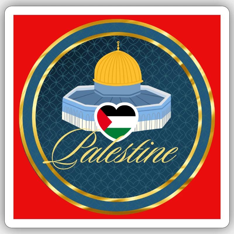 Palestine - Sticker taille S (10 x 10 cm) - blanc mat