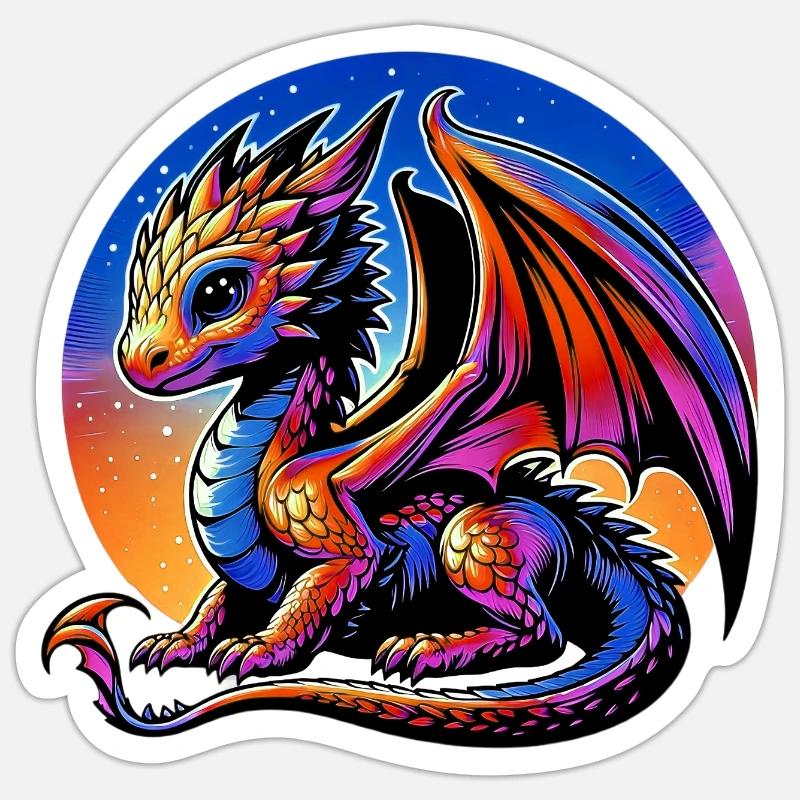 Dragon - Sticker size S (10 x 10 cm) - white matte
