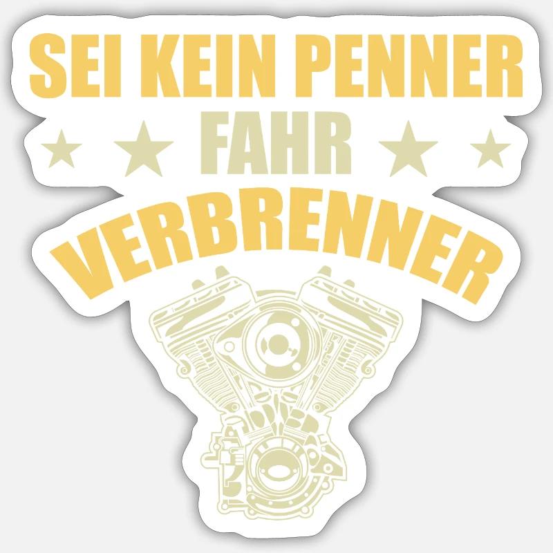 Combustion Engine Car Saying - Sticker size S (10 x 10 cm) - white matte