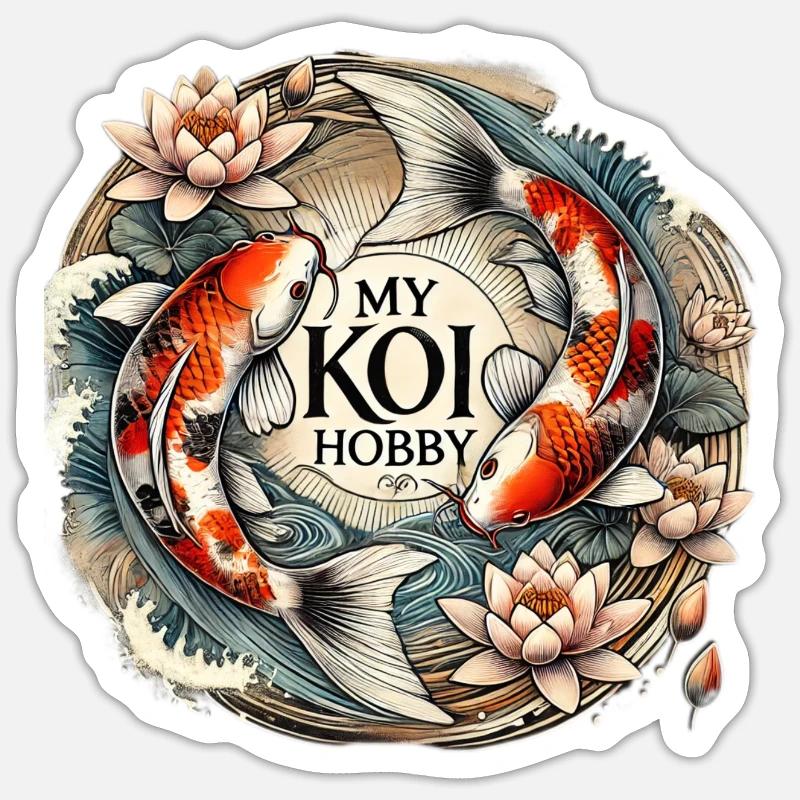 Koi Fish Design for Handmade Sticker size S (10 x 10 cm)