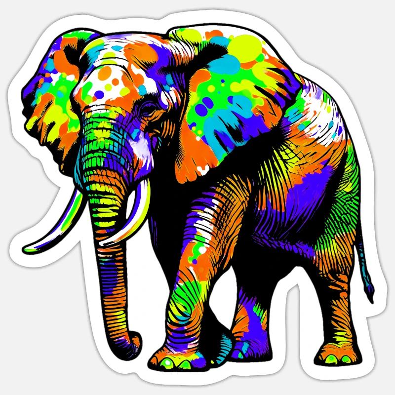 Elephant - Sticker size S (10 x 10 cm) - white matte