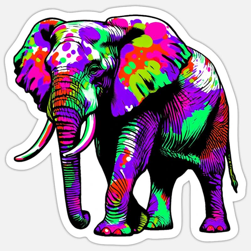 Elephant - Sticker size S (10 x 10 cm) - white matte