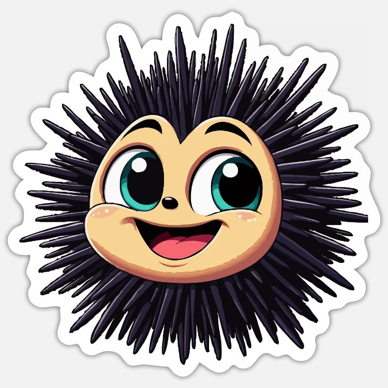 Sea urchin - Sticker size S (10 x 10 cm) - white matte