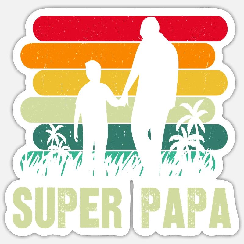 super papa - Sticker taille S (10 x 10 cm) - blanc mat